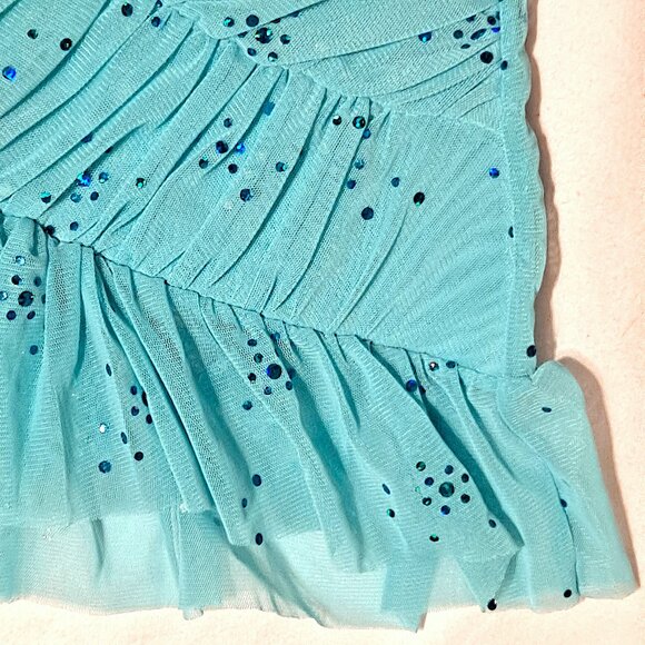 NWT Victoria Secret sexy little things Blue Sequin glitter Top Med Ruffle bottom - Picture 6 of 12